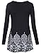 Lotusmile Women's Pleated Front Fitted Flow Blouse Top, Round Neck Long Sleeve Sandy Fabric, BK L