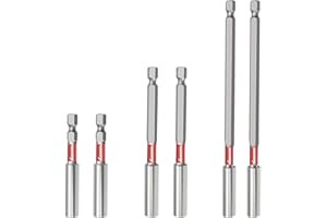 ColumPRO 6PCS Magnetic Impact Bit Holder,1/4" Hex Shank S2 Steel Magnetic Drill Bit Extension Holder,Straight Without Bending Screwdriver Bit Extender, 2.6", 4", 6" Extensions