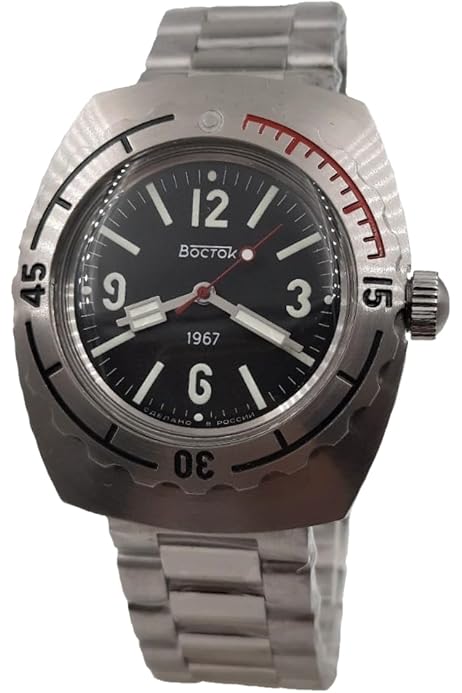 Amazon.com: Vostok Original Mens Watch Amphibia 90082A Classic 1st 