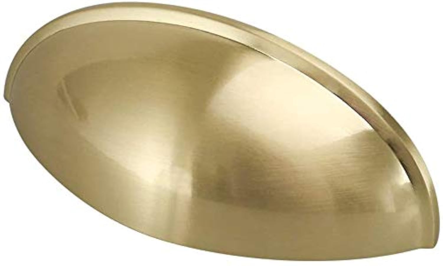 LONTAN 10 Pack Gold Cup Handles 76mm Hole Centers 3 Inch Brushed Brass Cup Cupboard Handles Suitable for Cabinets and Drawers in Bedrooms, Kitchens, Study Rooms, and Living Rooms, Zinc Alloy