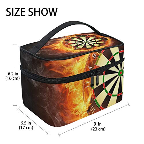 LORVIES Darts Board Cosmetic Bag Canvas Travel Toiletry Bag Top Handle Single Layer Makeup Bag Organizer Multi-function Cosmetic Case for Women