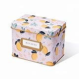 Jot & Mark Recipe Card Complete Gift Box | Decorative Tin Box, Recipe Cards, Index Dividers (14 dividers, 50 4x6 inch cards, 1 box)
