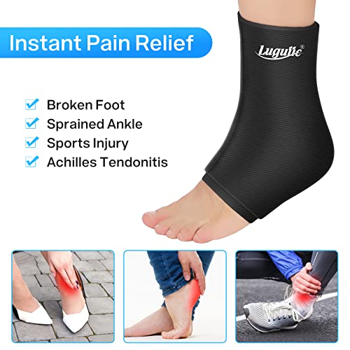 Luguiic Ankle Ice Pack Wrap for Injuries Reusable Gel Cold Pack for Achilles Tendon Injuries, Plantar Fasciitis, Sprained, Swelling, Bursitis & Sore Feet