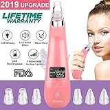 Blackhead Remover Pore Vacuum [Upgrade 2019], Electric Skin Pore Cleaner Blackhead Vacuum Suction Removal Rechargeable Skin Peeling Machine Comedone Acne Comedo Beauty Device For Nose Face (Pink)
