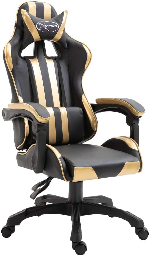 VidaXL Gaming Chair PU Gold Amazon.co.uk Kitchen & Home