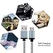 Jricoo Nylon Braided 2.0 Micro USB Charging Cable, 10 Feet, 3 Pack, Gray
