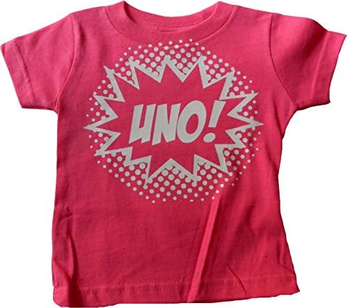 Custom Kingdom Baby Girls' Uno Superhero First Birthday T-Shirt