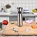 Deik Electric Pepper Grinder, Salt Pepper Mill, Gravity Battery Powered Salt Grinder with Adjustable Ceramic Coarseness, Electronic Black Pepper Mill, Sliver