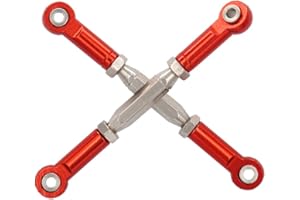 2PCS Treehobby RC Front Rear Metal Adjustable Steering Linkage Servo Link 80-100mm Pull Rod Compatible with traxxas Slash 4x4 5807 Stampede HQ727 1/10 RC Car Upgraded Parts,Red