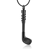 Golf Clubs Cremation Jewelry for Ashes,Funeral Keepsake Urn Pendant Ashes Holder Stainless Steel Memorial Urn Necklace for Women Men