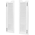 Modern Swinging Door Cafe Door Pine Wood Saloon Doors for House, Kitchen, Shop Entrance Partition Wooden Louvered Door with Quiet Hinges (White, 24"x40.9")