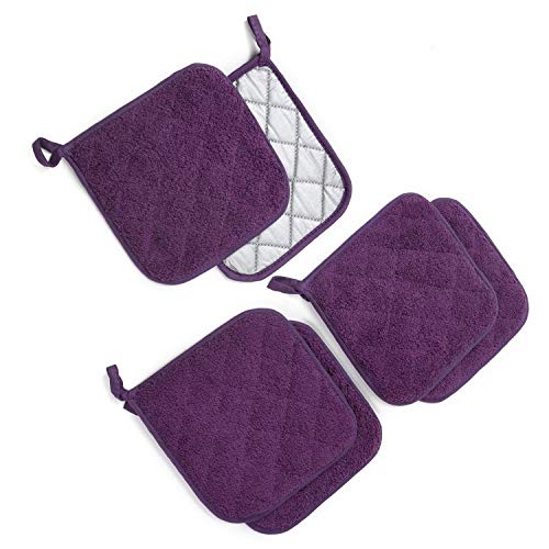 Potholders Set, 6 Pack of Heat Resistant Hot Mat Coasters Pure Cotton