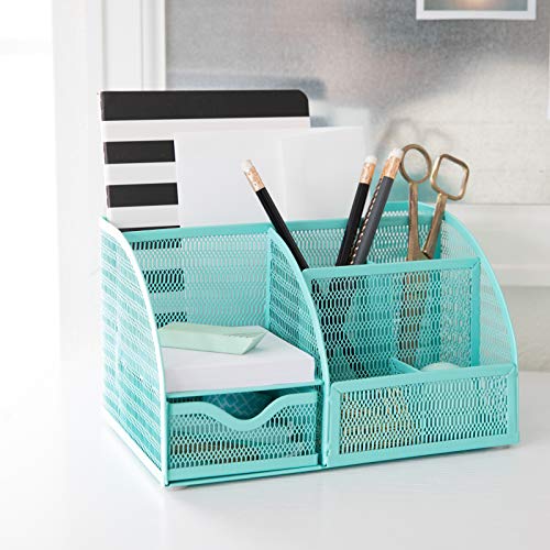 Blu Monaco Aqua Desk Organizer Girly Cute Aqua Turquoise Desk