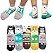 AnVei-Nao Womens Cartoon Cute Huskies Schnauzer Dog Cotton Crew Socks 5 Pairs Number
