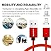 Type-C,Magnetic Charger Cable MAGNITTO USB to Lightning+USB C+Micro 3 in 1 Multiple 2.4A Quick USB Charging Cable for Android & iPhone X 8 7 6 6s 5s plus iPad Samsung Galaxy S6 S7 S8 plus Lg G5 G6 RED