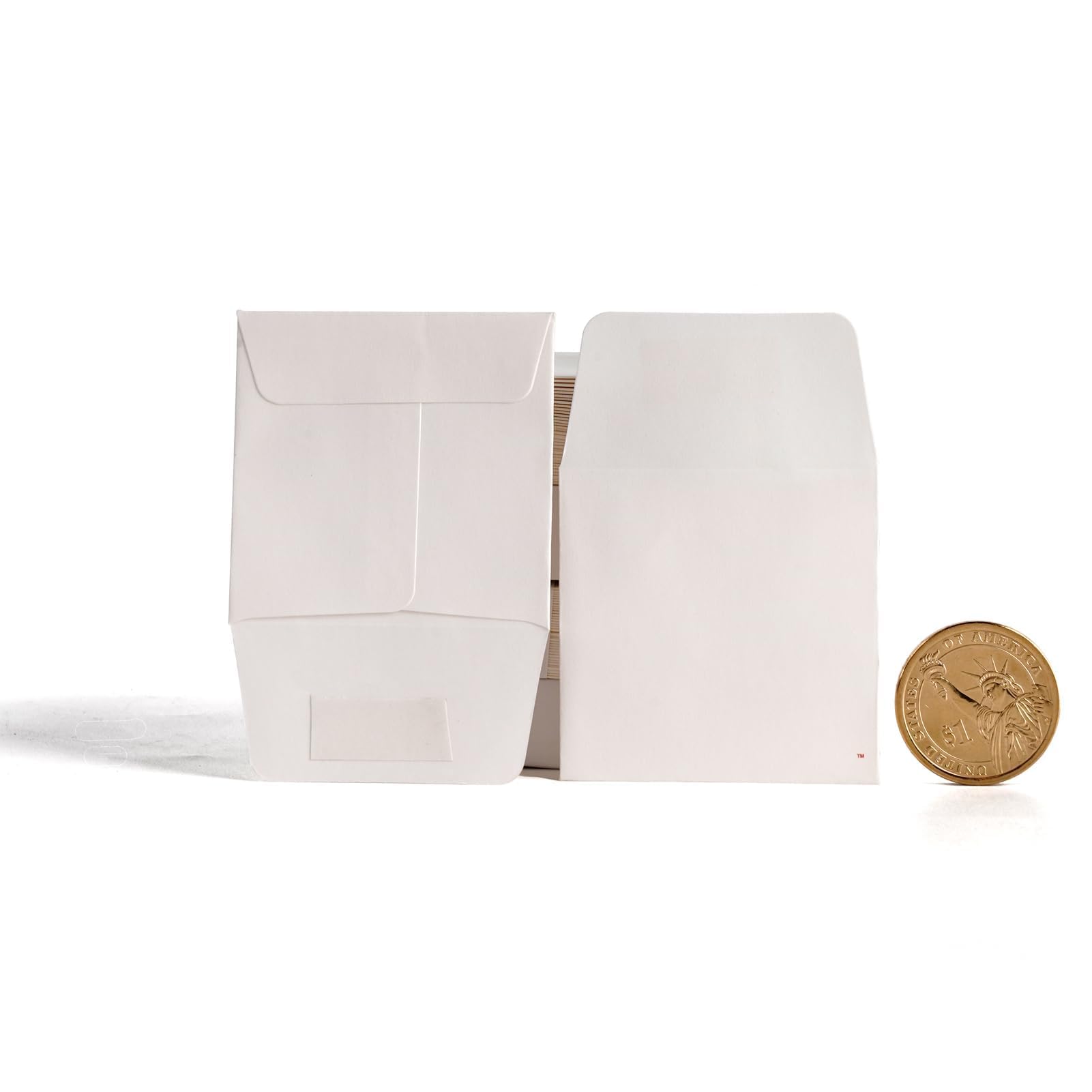 Photo 1 of 2 x 2Inches Tiny Coin Envelopes - Self Seal 128-Count Mini Envelopes, Bulk Small Envelope Pockets for Seeds, white