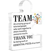 Team Appreciation Gifts - Leadership Gift - Boss Day Gifts - Thank You Gift for Coworkers Colleagues Employees Boss Acrylic Puzzle Piece Plaque Office Desk Decor