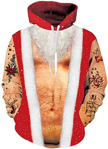 Rave on Friday 3D Printed Hoodies Novelty Pullover Jumpers Long Sleeve Sport Casual Hooded Top Sweatshirts with Big Pockets (Size M-XXL)