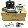 OAW G7341B Water Pump w/Thermostat - Chevrolet/GMC 4.8L 5.3L 6.0L - Silverado Express Tahoe Suburban Envoy Sierra Yukon Buick Rainier Cadillac Escalade (1999 2000 2001 2002 2003 2004 2005 2006)