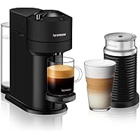 Nespresso Vertuo Next Single Serve Coffee and Espresso Machine by De'Longhi with Aeroccino Milk Frother, Matte Black