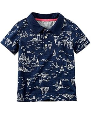 Baby Boys' Sailboat Print Polo T-Shirt