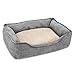 Best Pet Supplies - Breathable Linen Pet Bed for Summer with Comfortable Padding | Square Medium Cozy Cuddler for Dogs and Cats (24