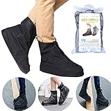 Waterproof Shoes Cover Resuable, AYAMAYA Anti Slip Rain Shoes Cover Zipper Rainproof Full Protection Dust Oil Boots Shoe Cover for Cycling Hiking Walking Running - Size XL (11.8 inch/US10.5)