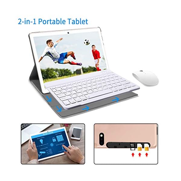 Android-10-Tablets-10-Inch-4G-Tablet-PC-4GB-RAM-64GB-ROM-Dual-SIM-Card-8000mAh-Battery-Quad-Core-Unlocked-Tablets-BluetoothWifiGPSGMS-CertificationGold AOYODKG 10 Inch Tablet PC Android 10 Phablet, 4GB RAM 64GB ROM Dual 4G SIM/SD, Quad Core Unlocked Tablets Call Phones…