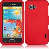 HR Wireless LG Enact/VS890 Rubberized Protective Cover - Retail Packaging - Red