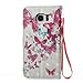 Firefish Galaxy S7 Edge Leather Case, Protective Stylish Leather Shell with Magnetic Closure[Folio Style] Wallet Cover Shockproof Case Card Slot Holder for Samsung Galaxy S7 Edge-Butterfly Group