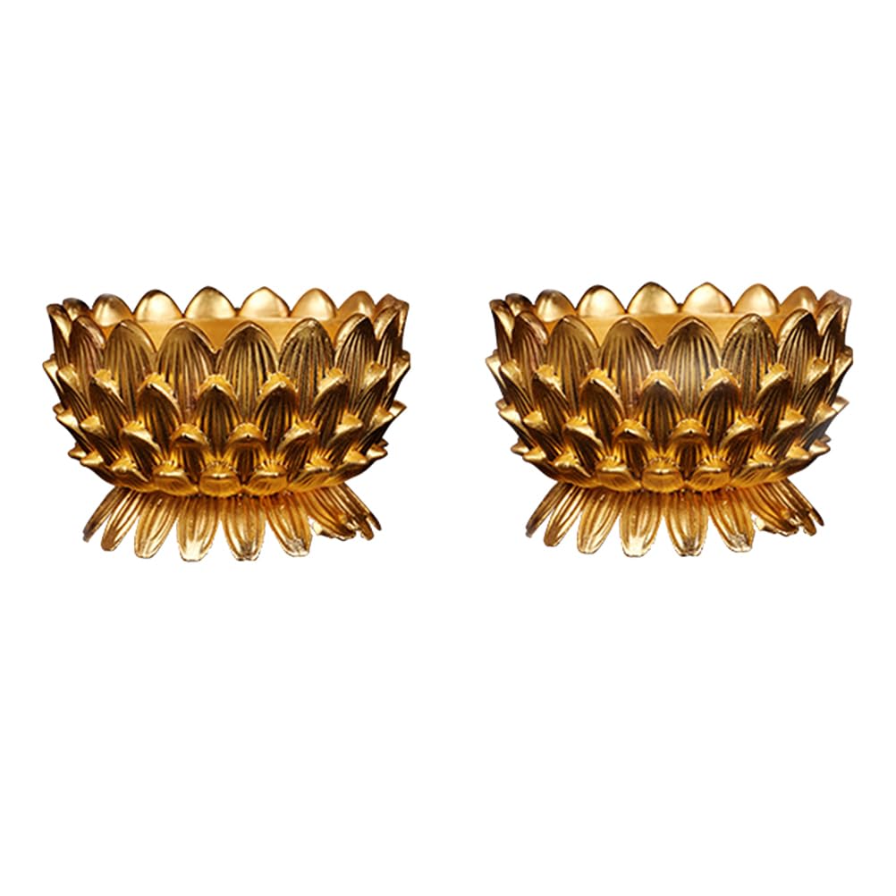Ciieeo Lotus Candle Holder Set of 2 1.97 Inch Metal Votive Candle Holders Buddha Lamp Holder for Home Decoration Buddhism Ornament