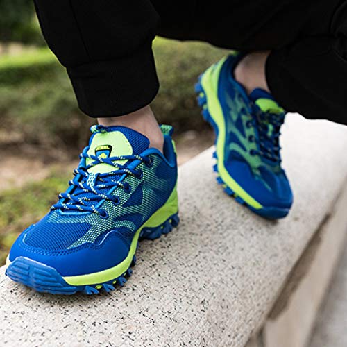 TnaIolral Women and Men Hiking Shoes Breathable Mesh Outdoor Sneaker Running Shoes (US:9, Green)