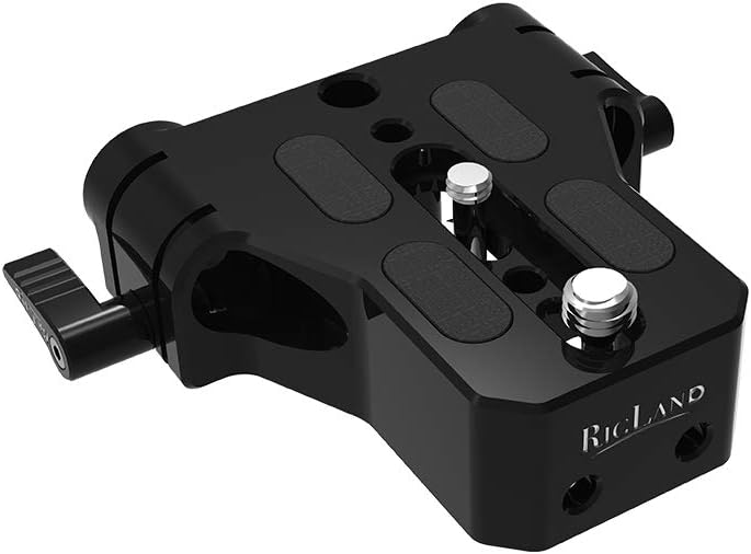 RigLand Camera Base Plate with 15mm Rod Rail Clamp for Sony FS7, Sony A7 Series, Canon C100/C300/C500, Mini Blackmagic URSA and Others DSLRs etc - 674