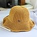 Crytech Women Plain Chenille Thermal Woolen Knitted Crochet Foldable Bucket Sun Hat Cute Flower Shaped Winter Warm Outdoor Fisherman Beanie Visor with Wide Brim for Teens Girls (Yellow)thumb 2