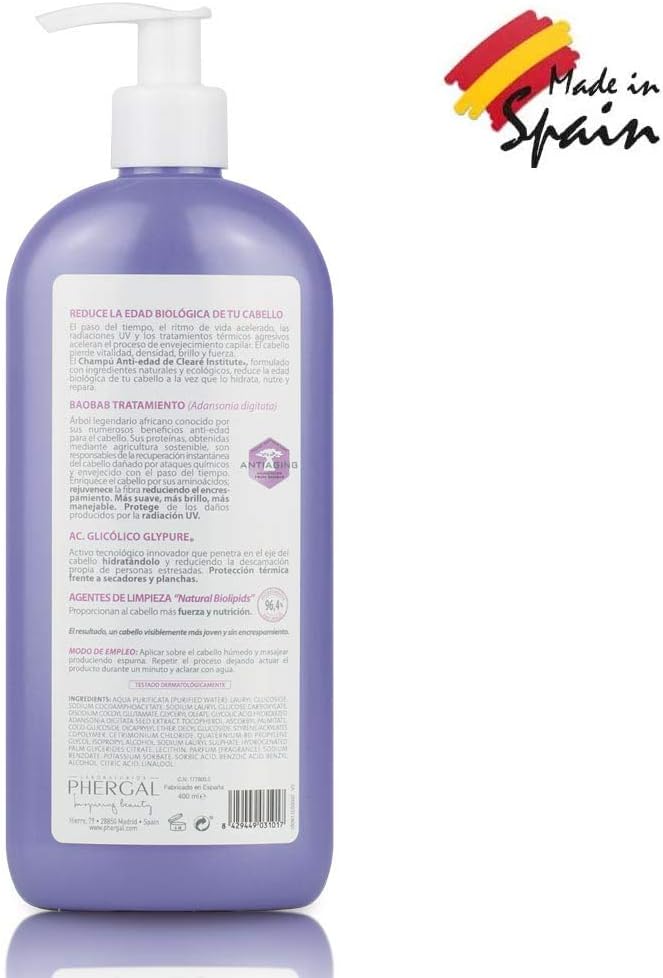 Cleare Institute Anti-Aging Repair Shampoo, Repairs and Rejuvenates Your Hair, Hydrates and Nourishes, SLE Sulfates, SLS - Image 3