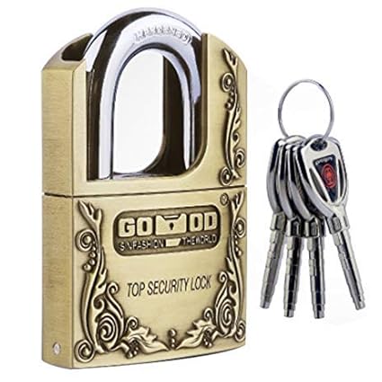 ZIGLY Vintage Counterfeiting Hard Steel Keyed Padlocks Locks 4 Keys