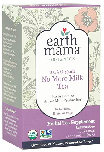 Earth Mama Angel Baby Organic No More Milk Tea for Weaning from Breastmilk, 16 Teabags/Box, Pack of 3