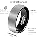 Tungsten Rings for Men 8mm Wedding Band Black Plated Comfort Fit Brushed