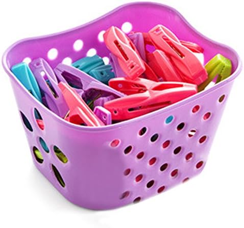 Milk CiCi Clothes Pins 30 Pcs with Basket Strong Thicker Durable Windproof Clothing Pins