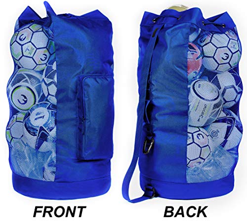 image for Fitdom Heavy Duty XL Soccer Mesh Equipment Ball Bag w/Adjustable Shoul