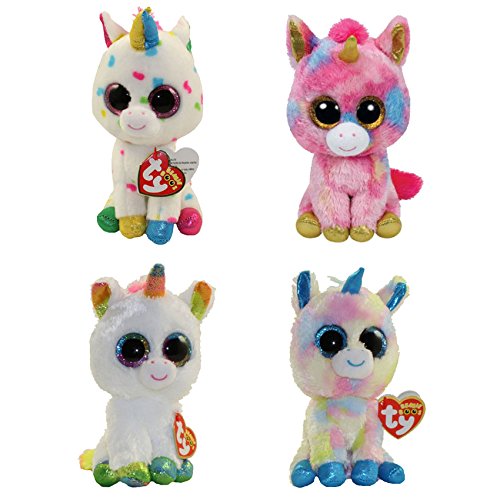 TY Beanie Boos - SET OF 4 UNICORNS (Fantasia, Pixy, Harmonie & Blitz)(Regular Size)