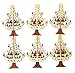 AVELLIM 8-inch 3 Mini Wooden Tabletop Christmas Trees with Center Designs for Christmas Decorations