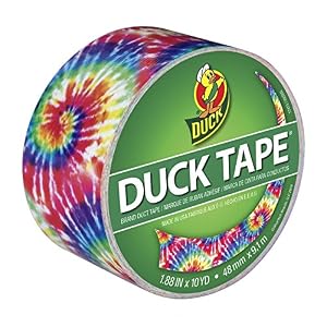 Image of Duck Brand 283268 Printed Duct Tape, Love Tie Dye, 1.88 Inches x 10 Yards, Single Roll