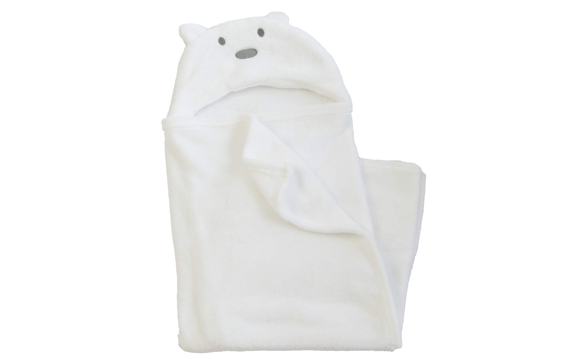 Baby Swaddle Blanket Wrap Unisex for Boys Girls Newborn Infant, Antibacterial Skin Friendly, Thick Blanket 35inch Long 29inch Large Color White Bear Design Fleece Material Premium by LurddesLurddes