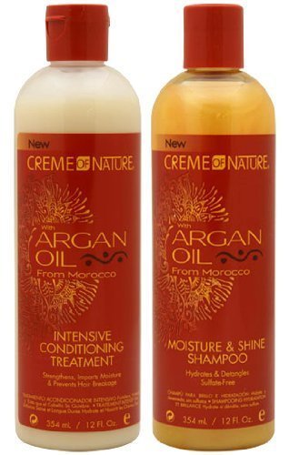 CREME OF NATURE Argan Oil Moisture Shine Shampoo & Intensive Treatment Set by CREME OF NATURE [Beauty]