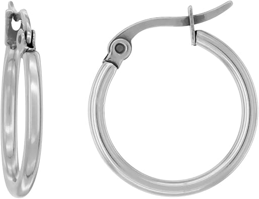 Stainless Steel Hoop Earrings 2mm Tube 