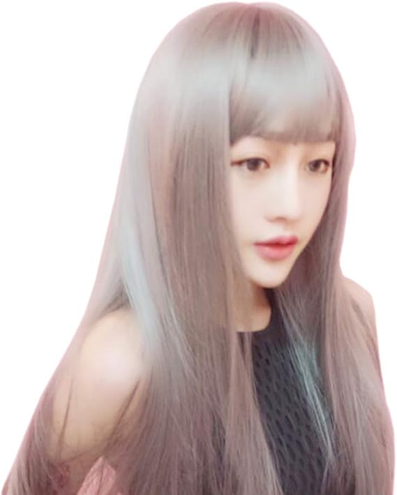 Amazon かつら ウィッグ レディース Wig フルウィッグ ウィッグ ロング ストレート 自然 耐熱 原宿系 小顔効果 ネット付き グレー ロング フルウィッグ 通販