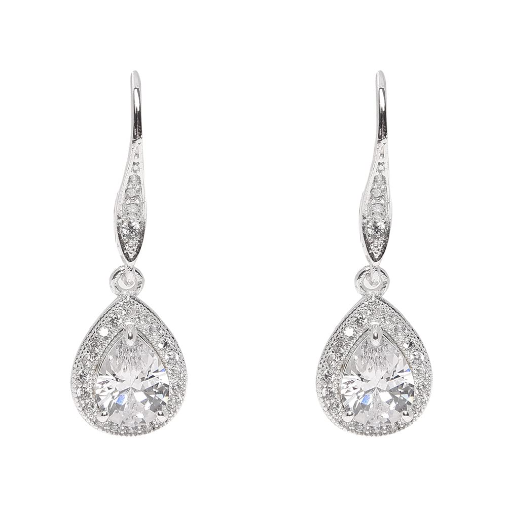 Pendientes colgantes en forma de pera con circonita cúbica Classics de Anne Klein