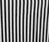 Stripes Small Black White Poly Cotton 58 Inch Fabric By the Yard (F.E.)