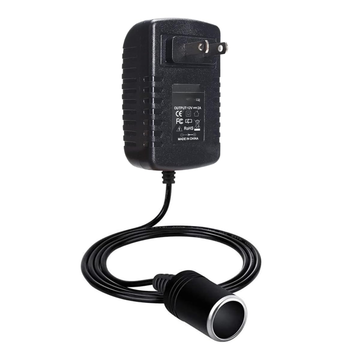 Photo 1 of 12V 2A AC to DC Converter, Cigarette Lighter Adapter to Wall Plug – Car Charger to Wall Outlet Adapter, 110V to 12V Power Supply for Dash Cam, FM Transmitter, Air Purifier, Low Power Devices